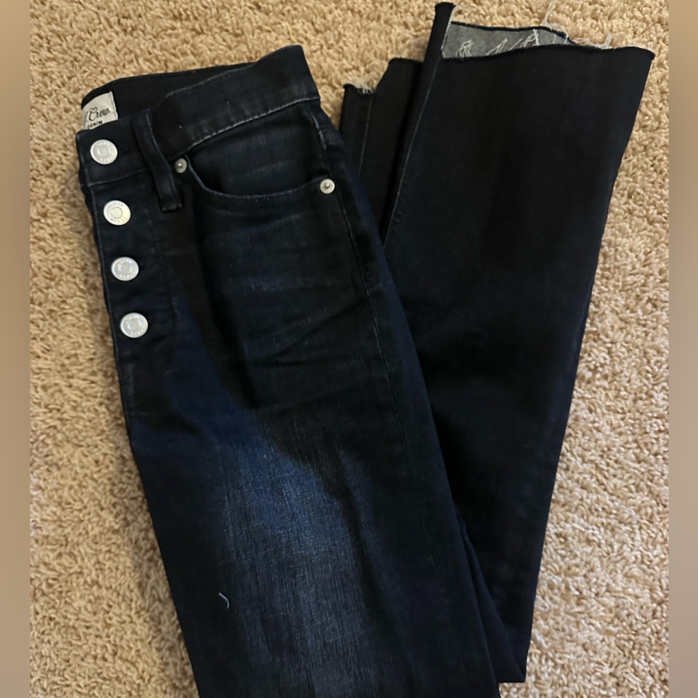 J. Crew Dark Wash Black Button-Fly Women's Jeans
